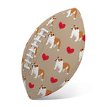 Love English Bulldog Pattern Print Rugby Ball