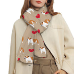Love English Bulldog Pattern Print Scarf