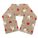 Love English Bulldog Pattern Print Scarf