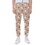 Love English Bulldog Pattern Print Scuba Joggers