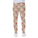 Love English Bulldog Pattern Print Scuba Joggers