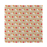 Love English Bulldog Pattern Print Silk Bandana