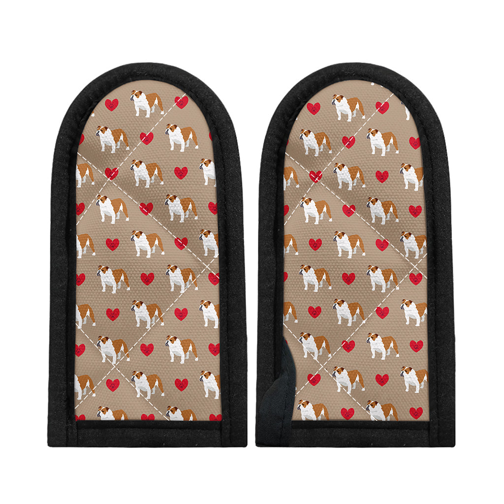 Love English Bulldog Pattern Print Skillet Handle Cover