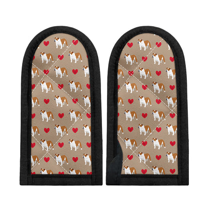 Love English Bulldog Pattern Print Skillet Handle Cover