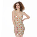 Love English Bulldog Pattern Print Sleeveless Bodycon Dress