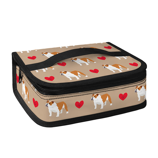 Love English Bulldog Pattern Print Small Lunch Bag