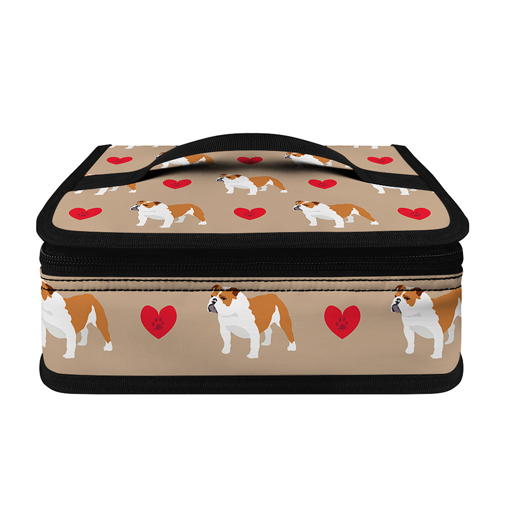 Love English Bulldog Pattern Print Small Lunch Bag
