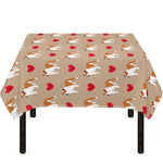 Love English Bulldog Pattern Print Tablecloth