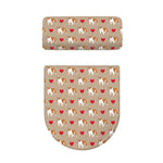 Love English Bulldog Pattern Print Toilet Lid And Tank Cover Set