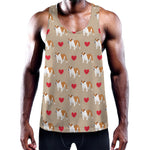 Love English Bulldog Pattern Print Training Tank Top