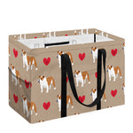 Love English Bulldog Pattern Print Utility Tote Bag