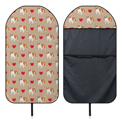 Love English Bulldog Pattern Print Waterproof Car Seat Cover