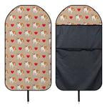 Love English Bulldog Pattern Print Waterproof Car Seat Cover