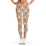 Love English Bulldog Pattern Print Women's Leggings