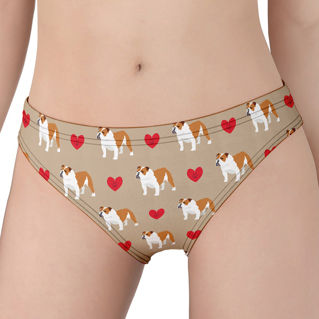 Love English Bulldog Pattern Print Women's Panties