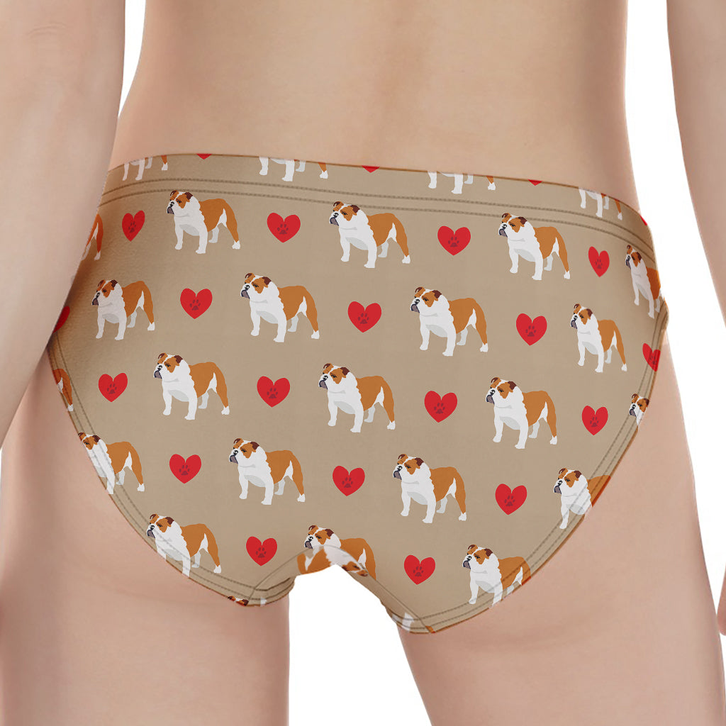 Love English Bulldog Pattern Print Women's Panties