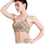 Love English Bulldog Pattern Print Women's Sports Bra