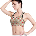 Love English Bulldog Pattern Print Women's Sports Bra