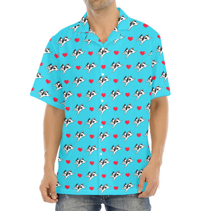 Love French Bulldog Pattern Print Aloha Shirt