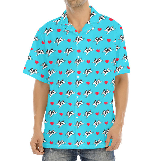 Love French Bulldog Pattern Print Aloha Shirt