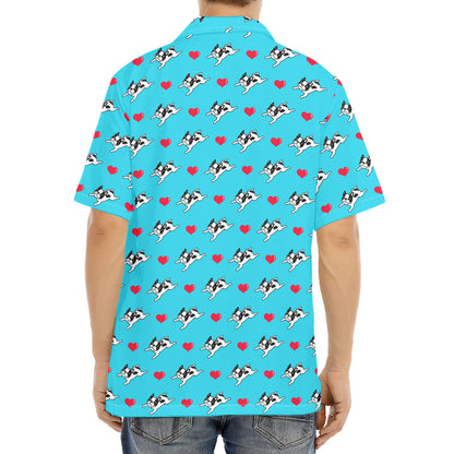 Love French Bulldog Pattern Print Aloha Shirt