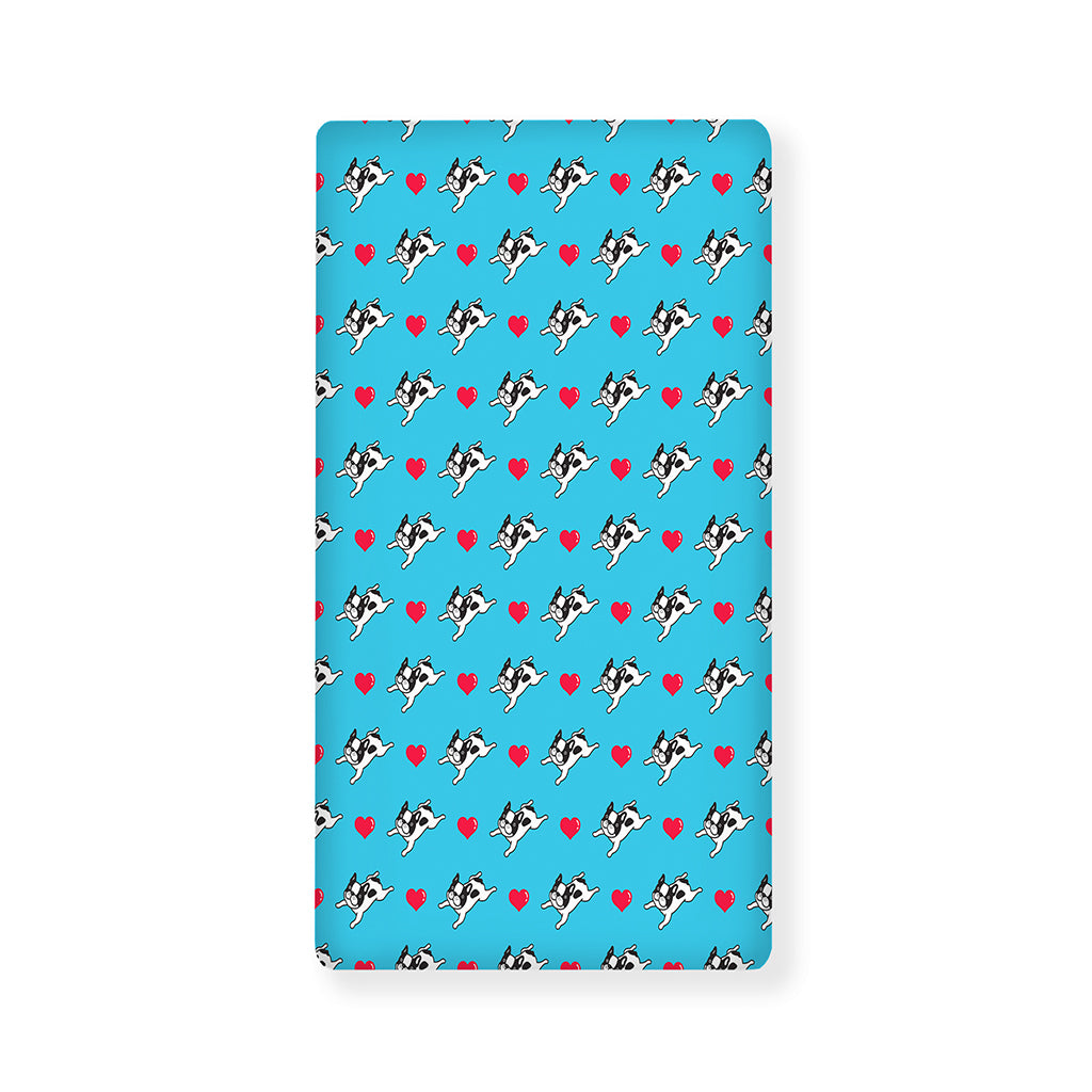 Love French Bulldog Pattern Print Baby Crib Sheet