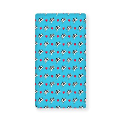 Love French Bulldog Pattern Print Baby Crib Sheet