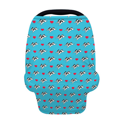 Love French Bulldog Pattern Print Baby Seat Cover