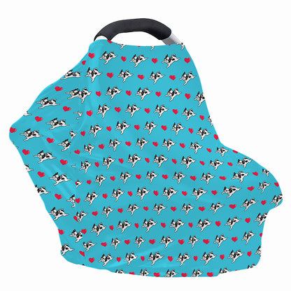 Love French Bulldog Pattern Print Baby Seat Cover
