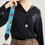 Love French Bulldog Pattern Print Bag Strap