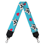 Love French Bulldog Pattern Print Bag Strap