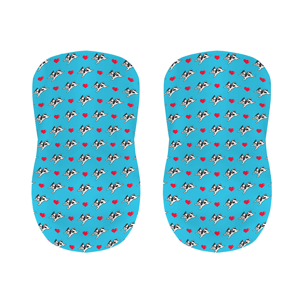 Love French Bulldog Pattern Print Bar Stool Covers