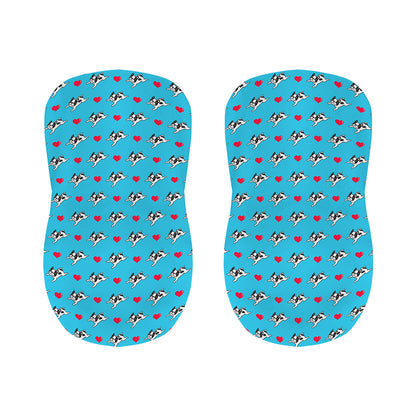 Love French Bulldog Pattern Print Bar Stool Covers