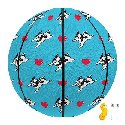 Love French Bulldog Pattern Print Basketball