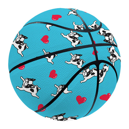 Love French Bulldog Pattern Print Basketball