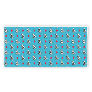 Love French Bulldog Pattern Print Beach Towel