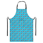 Love French Bulldog Pattern Print Bib Apron With Pocket