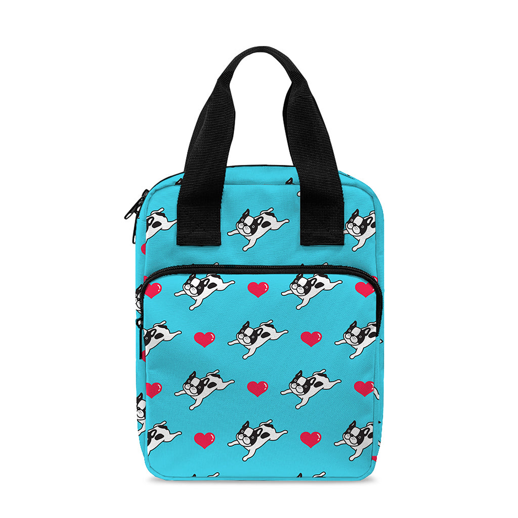 Love French Bulldog Pattern Print Bible Tote Bag