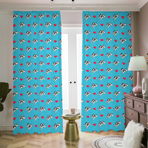 Love French Bulldog Pattern Print Blackout Pencil Pleat Curtains