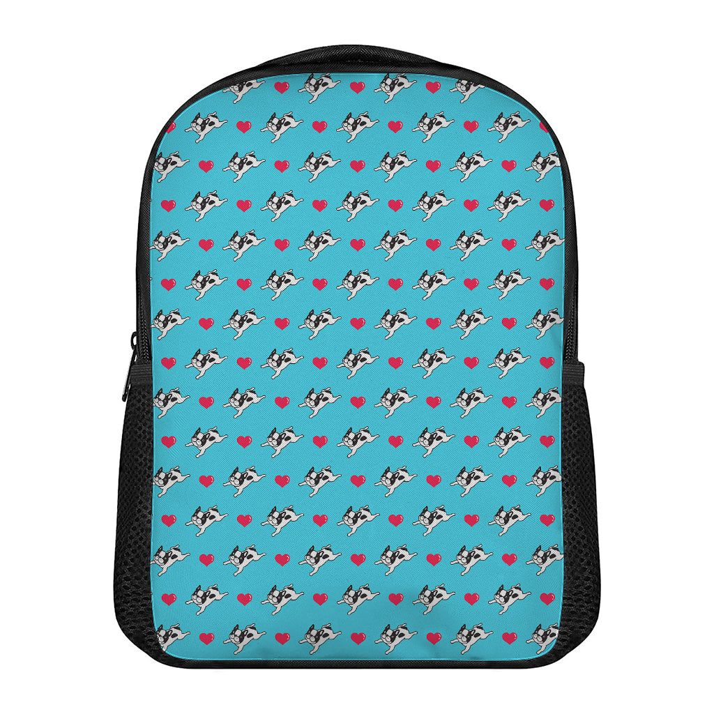 Love French Bulldog Pattern Print Casual Backpack