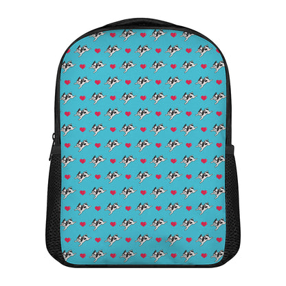 Love French Bulldog Pattern Print Casual Backpack