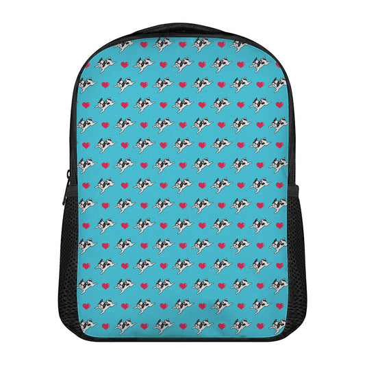 Love French Bulldog Pattern Print Casual Backpack
