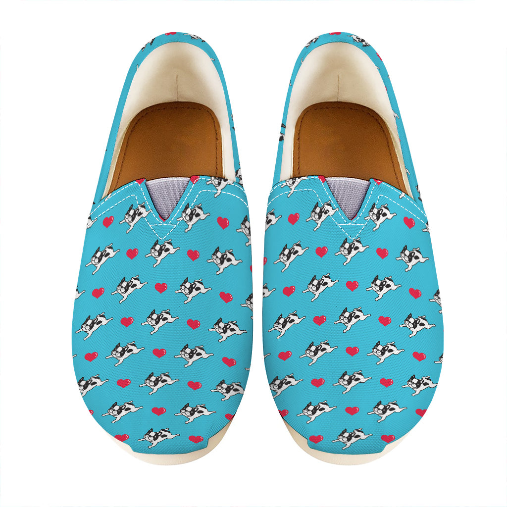 Love French Bulldog Pattern Print Casual Shoes