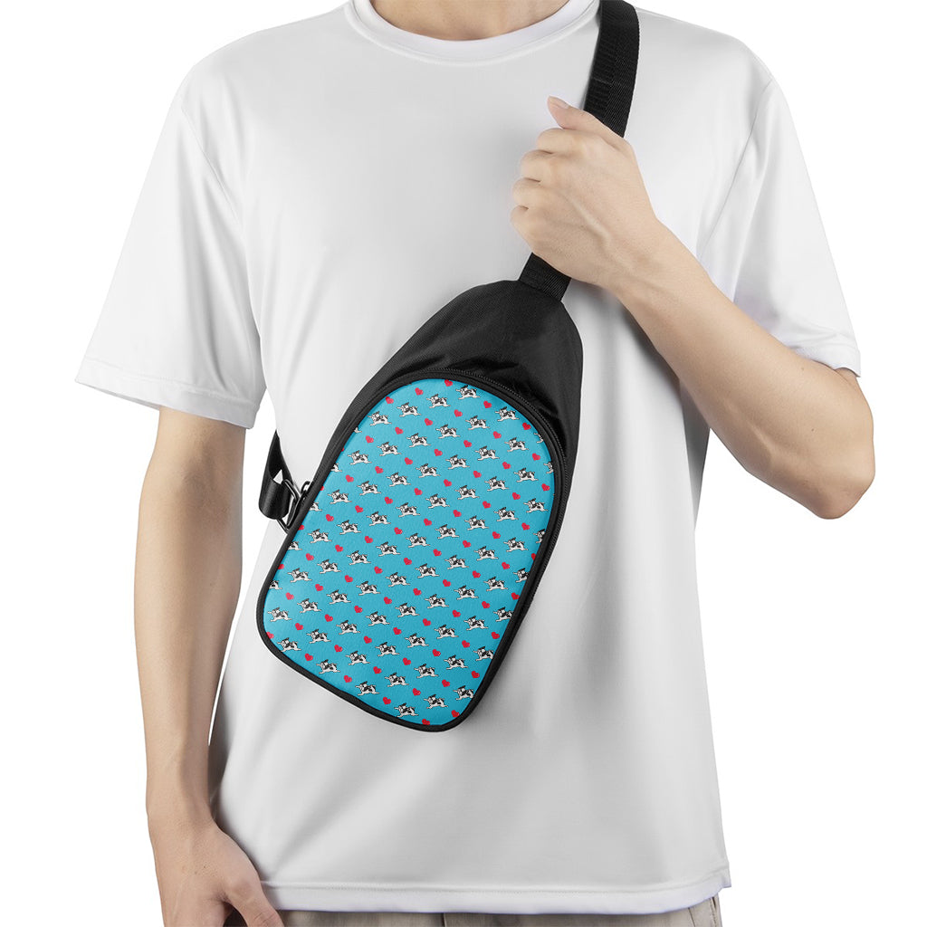 Love French Bulldog Pattern Print Chest Bag