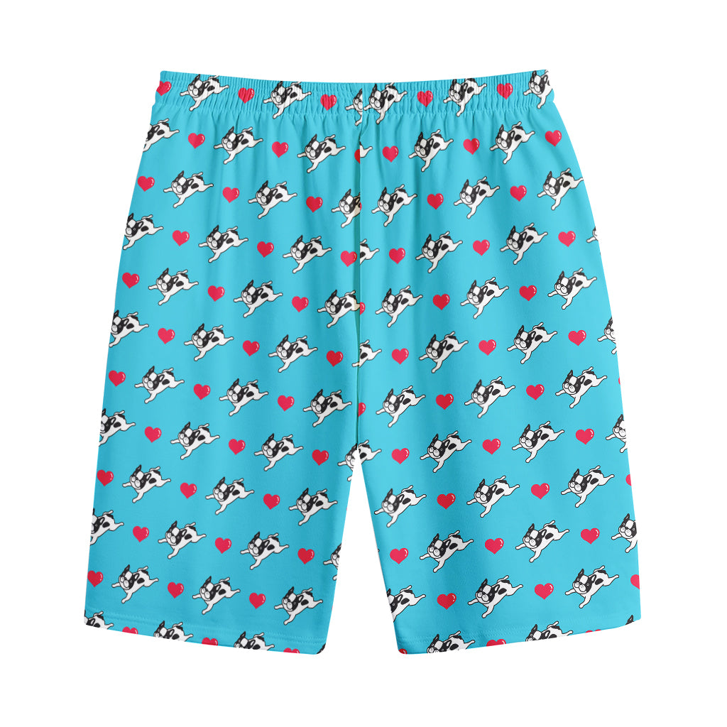 Love French Bulldog Pattern Print Cotton Shorts