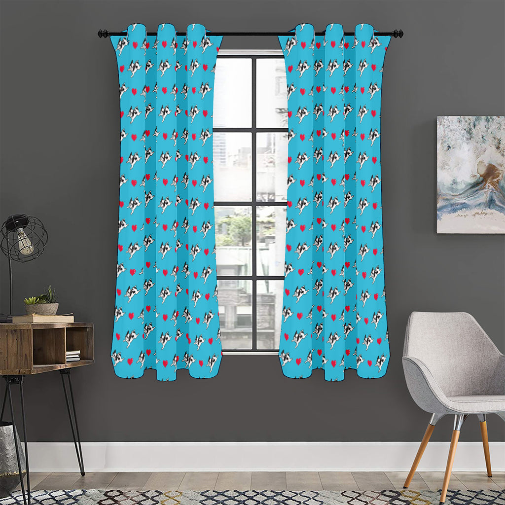 Love French Bulldog Pattern Print Curtain