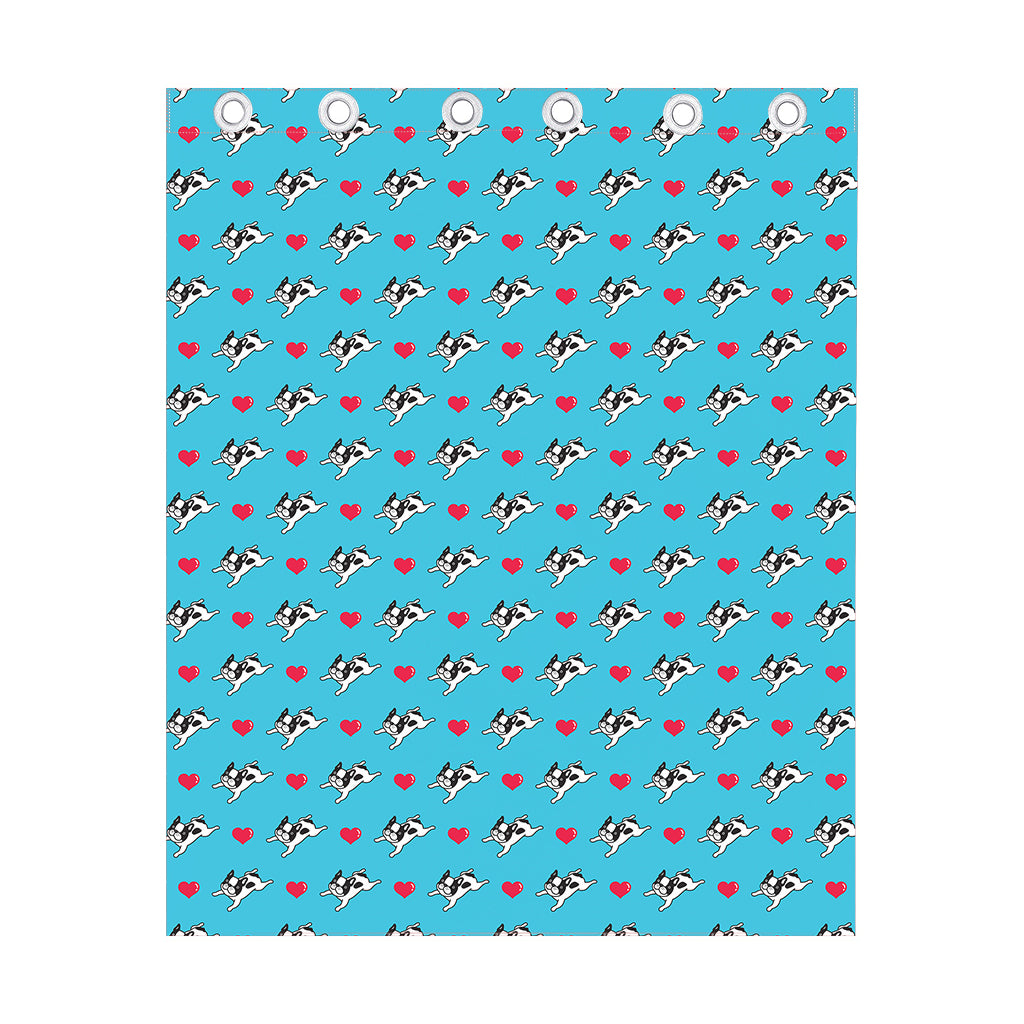 Love French Bulldog Pattern Print Curtain
