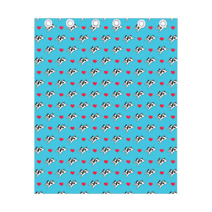 Love French Bulldog Pattern Print Curtain