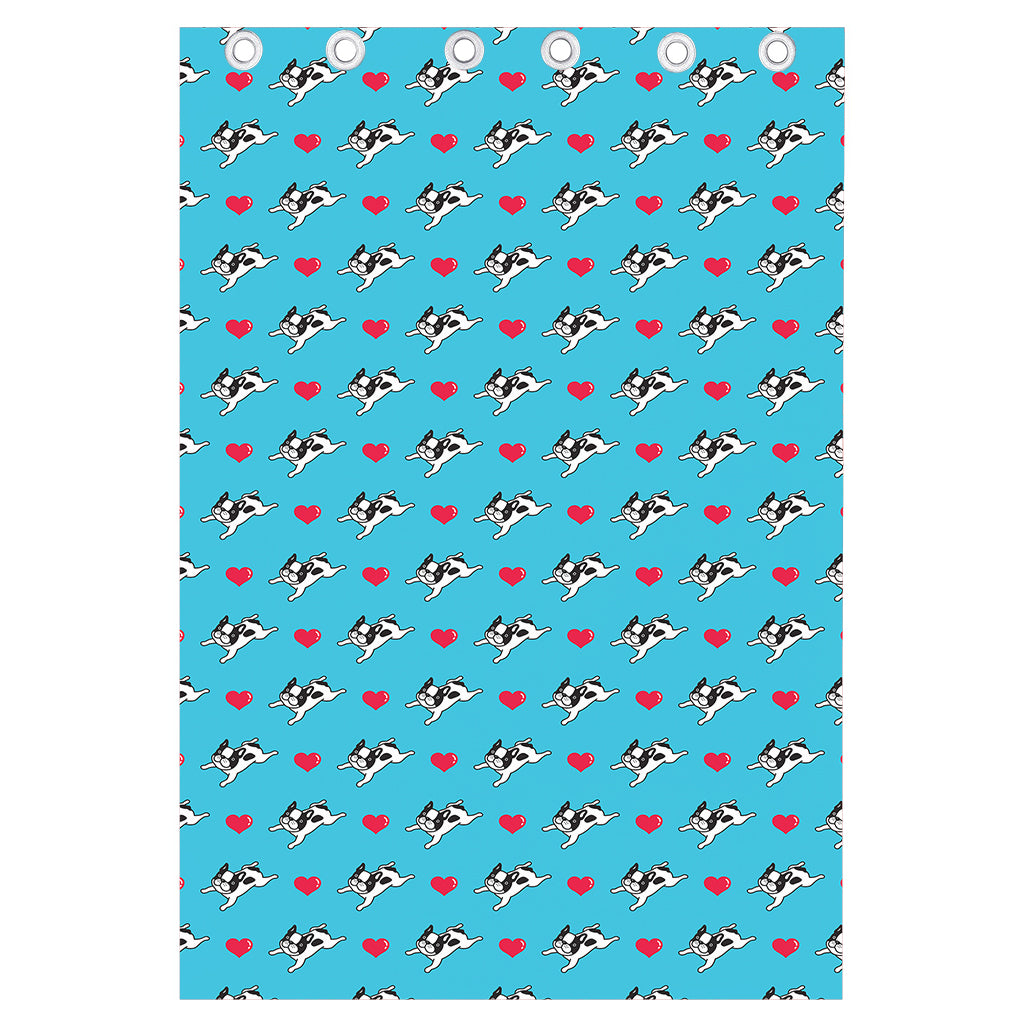 Love French Bulldog Pattern Print Curtain