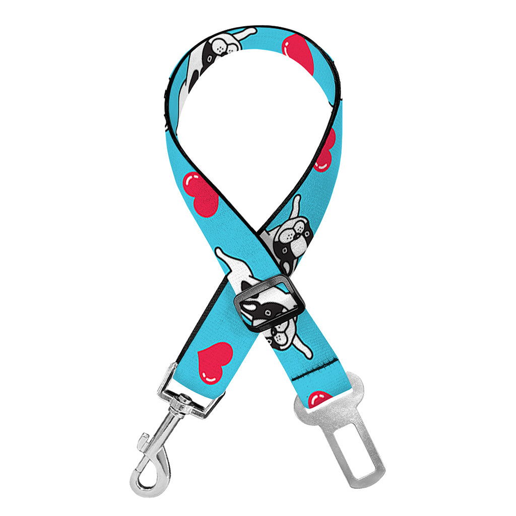 Love French Bulldog Pattern Print Dog Seat Belt